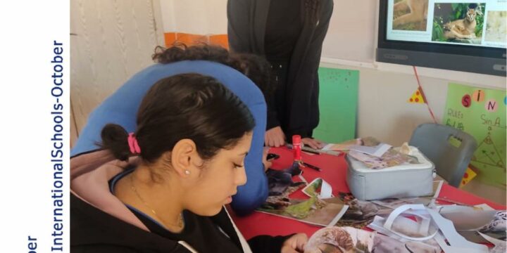 G.9 E.S.S Students preparing their project about the physical features of North Africa.